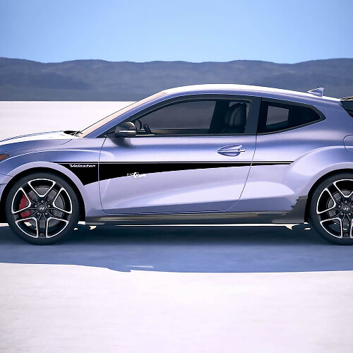 2x deur zijkant rocker paneelstrepen vinylstickers sticker geschikt voor hyundai veloster
