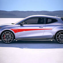 2x deur zijkant rocker paneelstrepen vinylstickers sticker geschikt voor hyundai veloster
 3