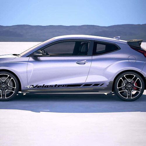 2x Deur Veloster Zij Racing Strepen Vinyl Stickers Decal passend voor Hyundai Veloster 1