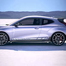 Geruite Zijstrepen Vinyl Decal Set voor Hyundai Veloster_2
