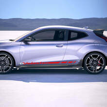 2x Deur Veloster Zij Racing Strepen Vinyl Stickers Decal passend voor Hyundai Veloster 3