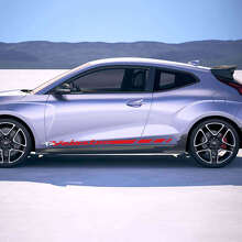 Geruite Zijstrepen Vinyl Decal Set voor Hyundai Veloster_3