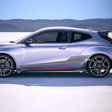 2x deur zijkant stroboscoop racestrepen vinylstickers sticker geschikt voor hyundai veloster
 2