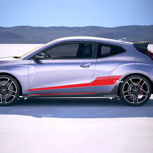 2x deur zijkant stroboscoop racestrepen vinylstickers sticker geschikt voor hyundai veloster
 3