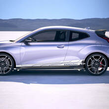 2x deur zijkant vleugels racestrepen vinylstickers sticker geschikt voor hyundai veloster
 2