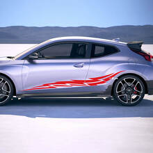 2x deur zijkant vleugels racestrepen vinylstickers sticker geschikt voor hyundai veloster
 3