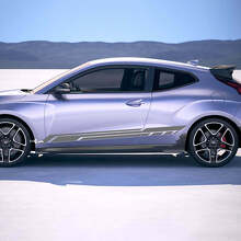 2x Deurzijde Racing Stripes Vinyl Stickers Decal passend voor Hyundai Veloster 2