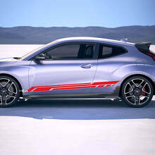 2x Deurzijde Racing Stripes Vinyl Stickers Decal passend voor Hyundai Veloster 3