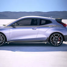 Bovendeur zijkant racestrepen vinylstickers sticker geschikt voor hyundai veloster
 2