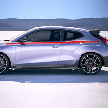 Bovendeur zijkant racestrepen vinylstickers sticker geschikt voor hyundai veloster
 3