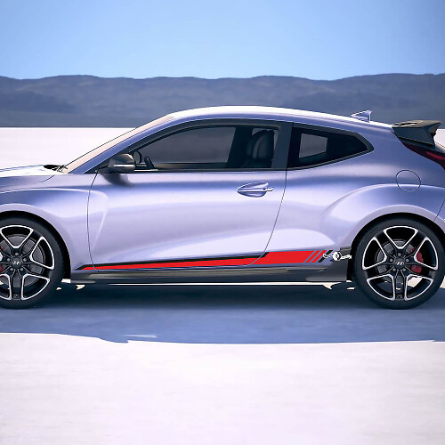 Zijracesstrepen vinylstickers sticker geschikt voor Hyundai Veloster
