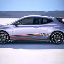 Zijracesstrobe strepen vinylstickers sticker geschikt voor Hyundai Veloster
 4