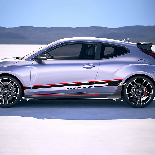 Zijracesstrepen vinylstickers sticker geschikt voor Hyundai Veloster 3
