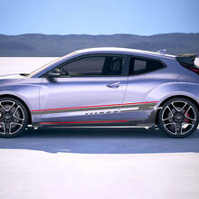 Zijracesstrepen vinylstickers sticker geschikt voor Hyundai Veloster 3
 2