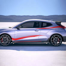 2x deurzijde tribale racestrepen vinylstickers sticker geschikt voor Hyundai Veloster
 3