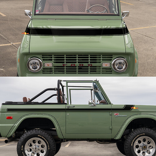Topografische kaartstickersstickers voor Ford Bronco
