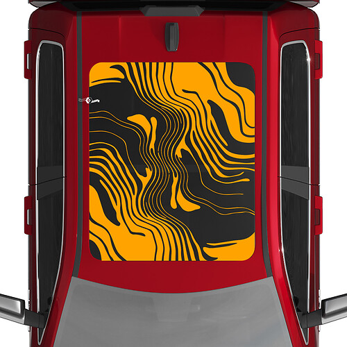 Topografische kaart vinylstickers stickers grafische afbeeldingen voor Dodge Ram 1500 Tungsten Panoramic Moonroof
