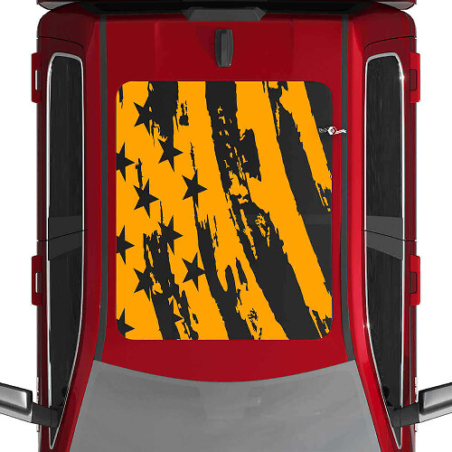 Versleten USA-vlag dak vinylsticker voor Dodge RAM 1500 Tungsten