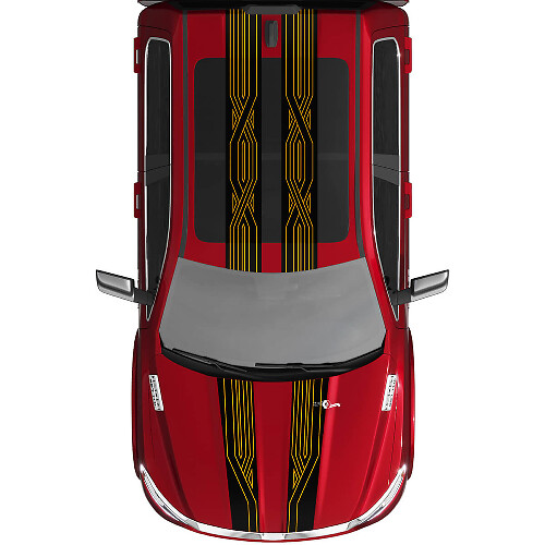 Weave Stripes Motorkap Dak Vinyl Decal Sticker voor Dodge Ram 1500