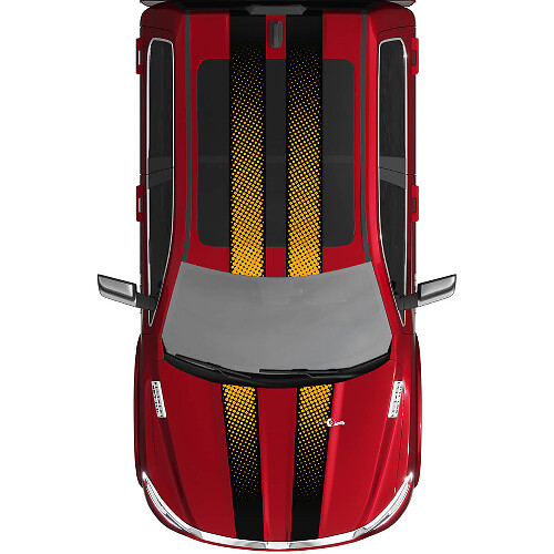Dubbel geperforeerde stijl strepen motorkap dak vinyl decal sticker voor RAM 1500 Tungsten