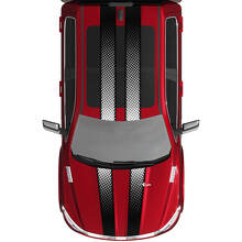 Dubbel geperforeerde stijl strepen motorkap dak vinyl decal sticker voor RAM 1500 Tungsten_2