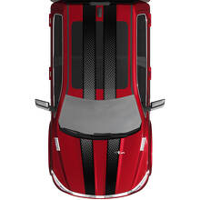 Dubbel geperforeerde stijl strepen motorkap dak vinyl decal sticker voor RAM 1500 Tungsten_3