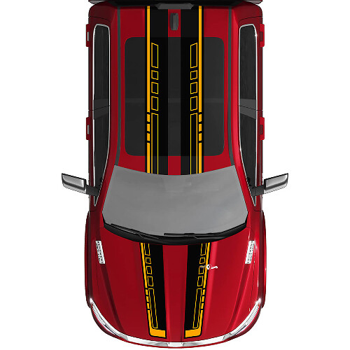 Dual Stripes Rally Vinyl Decals Stickers Graphics voor Dodge Ram 1500 Tungsten
