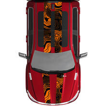 Topografische Kaart Stijl Dubbele Strepen Motorkap Dak Vinyl Decal Sticker voor RAM 1500 Tungsten_3