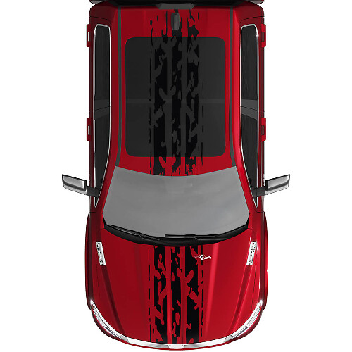 Bandenprofielstijl Strepen Motorkap Dak Vinyl Decal Sticker voor Dodge Ram 1500