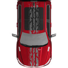 Strepen rally vinylstickers stickers grafische afbeeldingen voor Dodge Ram 1500 wolfraam
 2