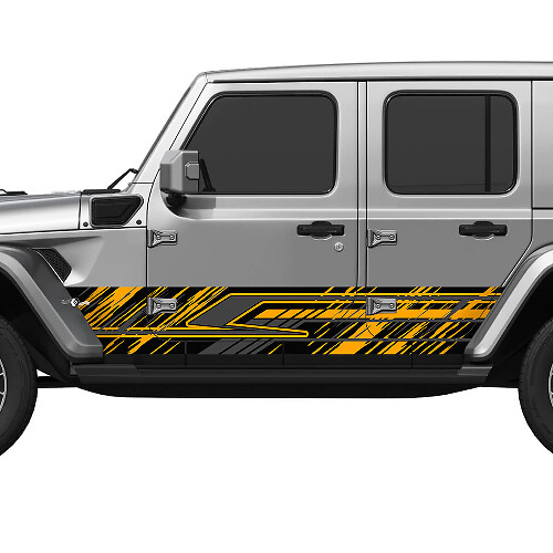 Camo -lijnen Splash Wrap zijdeuren Vinyl Decal Sticker Fit Jeep Wrangler 2
