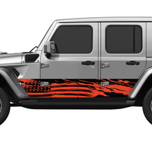 Amerikaanse patriottische noodlijdende vlag splash wrap zijkant deuren vinyl sticker sticker fit Jeep Wrangler
 2