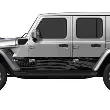 VS Versleten Vlag Splash Zijdeuren Vinyl Decal Sticker voor Jeep Wrangler 3