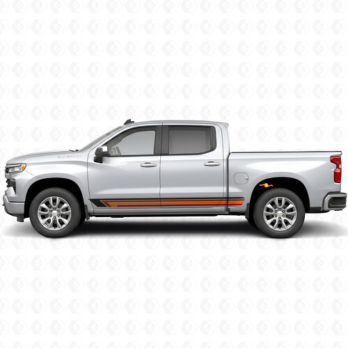 Vintage Band Deur- en Rocker Panel Vinyl Strepen voor Chevrolet Silverado 1500 T1XX 2019-2026_1