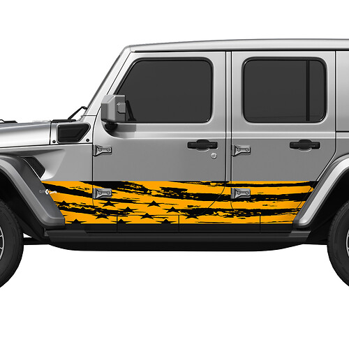 Amerikaanse patriottische noodlijdende vlag splash wrap zijkant deuren vinyl sticker sticker fit Jeep Wrangler 2
