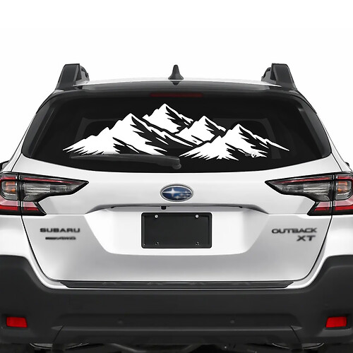 Suba Outback achterruit bergen vinylsticker sticker grafisch
