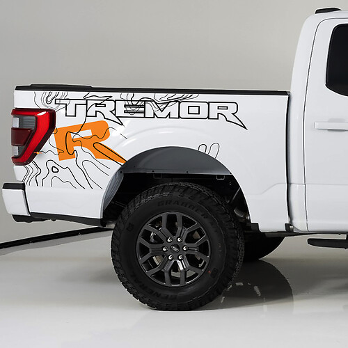 Afbeeldingen van de bedzijde passen bij Ford F150 Raptor R Vinyl Sticker Decal Kit -strepen
