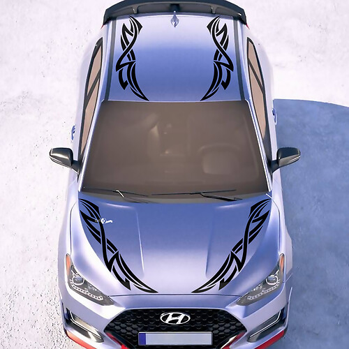 2x deur zijgolf racestrepen vinylstickers sticker geschikt voor Hyundai Veloster
