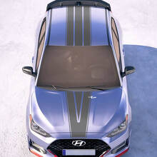 Kap en dak centrale v racestrepen vinylstickers sticker geschikt voor hyundai veloster
 3