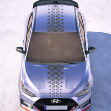 Kap en dak centrale ornament racestrepen vinylstickers sticker geschikt voor hyundai veloster
 2