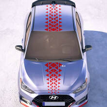Motorkap en dak Centrale Ornament Racestrepen Vinyl Stickers Decal passend voor Hyundai Veloster
 3