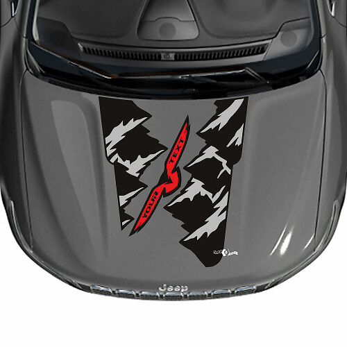 Aangepaste Tekst Bergen Adelaar Motorkap Vinyl Decal Sticker Grafiek voor Jeep Cherokee Trailhawk