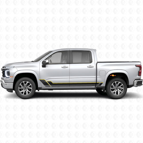 Angular Outline Deur- & Rockerpanel Vinyl Strepen voor Chevrolet Silverado 1500 Nieuwe Generatie 2027_1