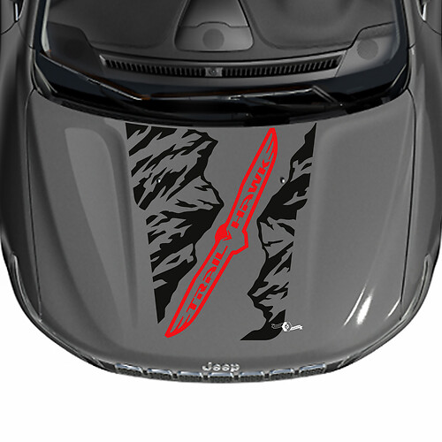 Jeep Cherokee Trailhawk Mountains Hood Vinyl Decal Sticker Graphic 2 2
