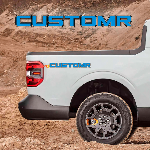 CUSTOMR Blue Double Outline Lettering Pair Laadbakzijde Vinylsticker voor Ford F-250