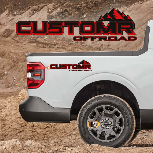 CUSTOMR Offroad Mountain Outline Pair Laadbakzijde Vinylsticker voor Ford F-250