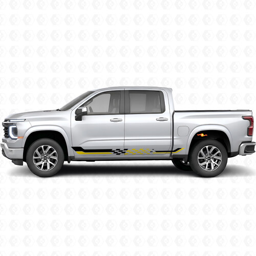 Geruite Racedeur- en Tredestrimmen van Vinyl voor Chevrolet Silverado 1500 Volgende Generatie 2027_1
