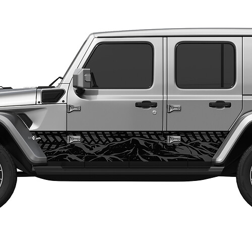 Bandensporen Mountain Splash Wrap Side Deuren Vinyl Decal Sticker Fit Jeep Wrangler 2
