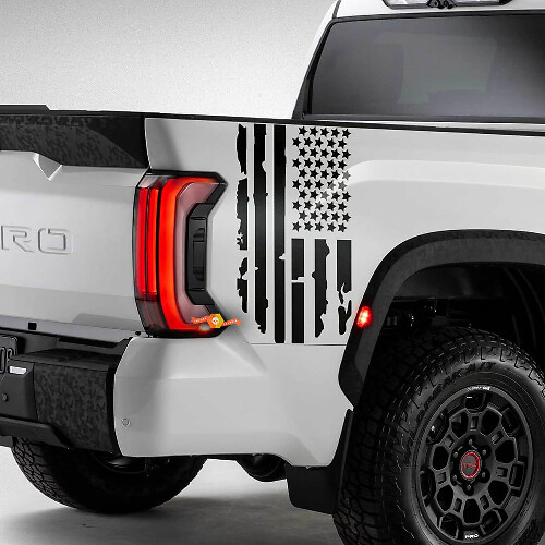 USA Vlag Logo Zijpaneel Verwoeste Grange Strepen Vinyl Decal Stickers Voor Toyota Tundra