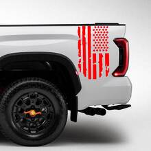 USA Vlag Logo Zijpaneel Verwoeste Grange Strepen Vinyl Decal Stickers Voor Toyota Tundra 2